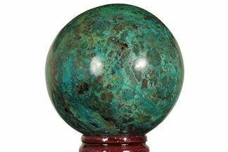 Polished Malachite & Chrysocolla Sphere - Peru #211040