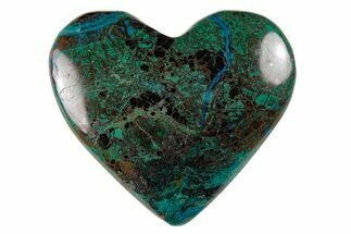 Polished Malachite & Chrysocolla Heart - Peru #210987