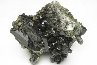 Lustrous, Epidote Crystal Cluster on Actinolite - Pakistan #213441