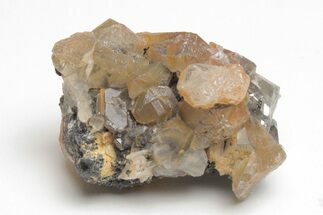 Cerussite Crystals with Bladed Barite on Galena - Morocco #213564