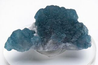 Blue, Cubic/Octahedral Fluorite on Quartz - Inner Mongolia #213837