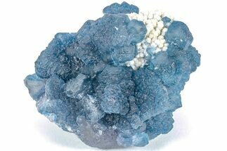 Blue, Cubic/Octahedral Fluorite Encrusted Quartz - Inner Mongolia #213868