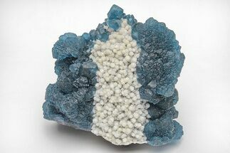 Blue, Cubic/Octahedral Fluorite Encrusted Quartz - Inner Mongolia #213873