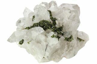 Quartz Crystal Cluster with Epidote - China #214734