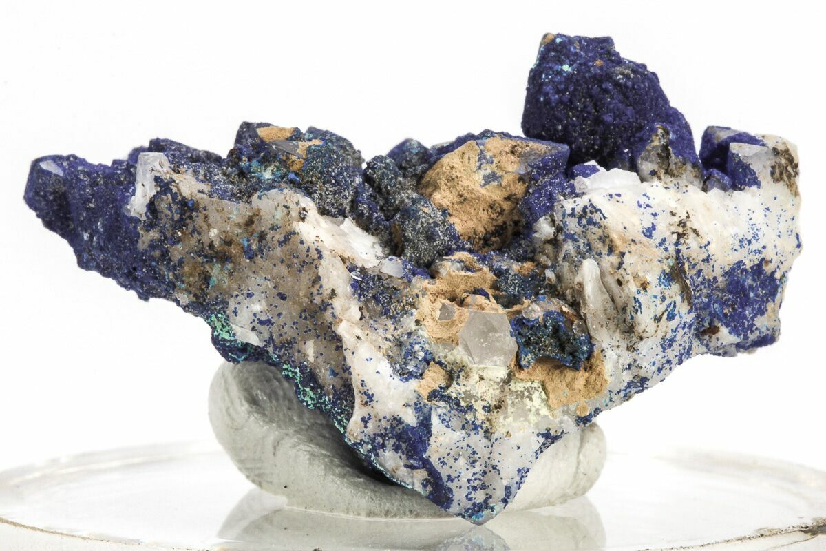 Vivid Blue Azurite Encrusted Quartz Crystals China For