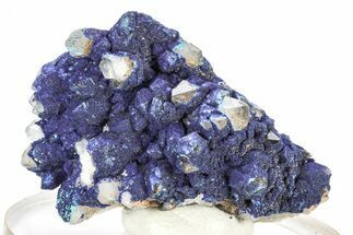 Vivid-Blue Azurite Encrusted Quartz Crystals - China #213810