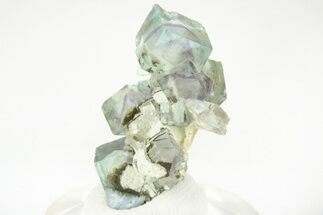 Colorful Cubic Fluorite Crystals on Quartz - Yaogangxian Mine #215766