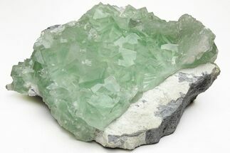 Green Cubic Fluorite Crystals with Phantoms - China #216346