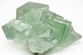Green Cubic Fluorite Crystals with Phantoms - China #216296