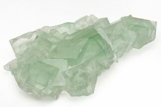 Green Cubic Fluorite Crystals with Phantoms - China #216306