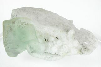 Green, Cubic Fluorite Crystals on Quartz - Inner Mongolia #216761