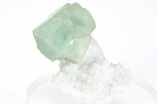 Green, Cubic Fluorite Crystals on Quartz - Inner Mongolia #216777