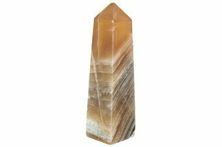Polished, Banded Honey Calcite Obelisk #217040