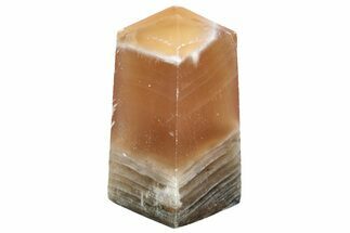 Polished, Banded Honey Calcite Obelisk #217046