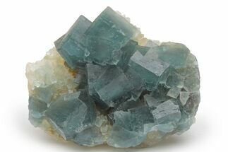 Cubic, Blue-Green Fluorite Crystal Cluster with Phantoms - China #217455