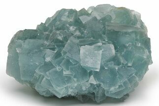Cubic, Blue-Green Fluorite Crystal Cluster with Phantoms - China #217457