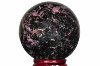 Polished Rhodonite with Manganese Oxide Sphere #218886