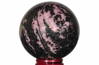 Polished Rhodonite Sphere - Madagascar #218888