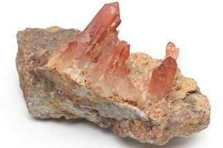 Natural Red Quartz Crystal Cluster - Morocco #218978