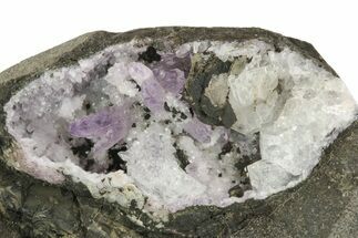 Amethyst and Chabazite Crystals in Basalt - India #220108