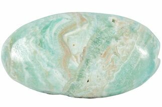 Polished Blue Caribbean Calcite Palm Stone #221335