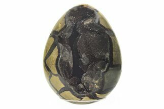 Septarian Dragon Egg Geode - Black Crystals #224199