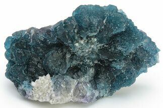Blue, Cubic/Octahedral Fluorite Encrusted Quartz - Inner Mongolia #224792