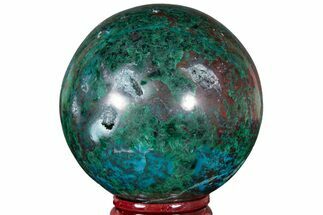 Polished Malachite & Chrysocolla Sphere - Peru #211048