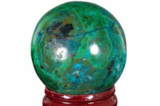 Polished Malachite & Chrysocolla Sphere - Peru #211055
