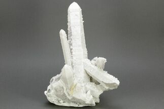 Tall Milky Candle Quartz Crystal Cluster - Inner Mongolia #226038