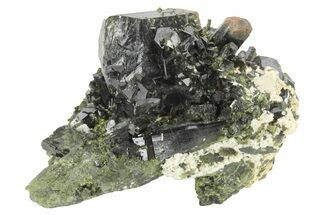 Dark-Green Epidote Crystals - Pakistan #213468