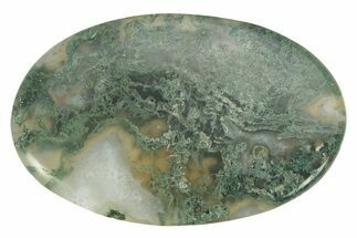 Polished Moss Agate Oval Cabochon - Indonesia #228489
