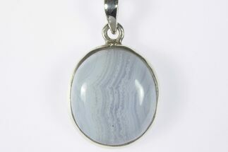 Blue Lace Agate Pendant (Necklace) - Sterling Silver #228641