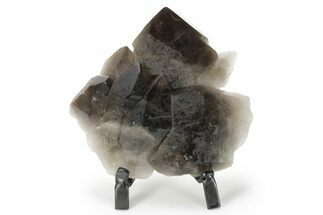 Smoky Quartz Crystal Cluster on Metal Stand - Brazil #229525