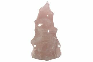 Tall, Polished Rose Quartz Crystal Flame - Madagascar #230162