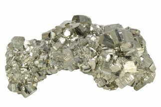 Gleaming, Striated Pyrite Crystal Cluster - Peru #231509
