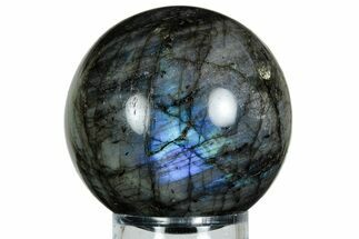 Flashy, Polished Labradorite Sphere - Great Color Play #232417