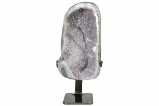 Sparkly Amethyst Geode Section on Metal Stand #233923