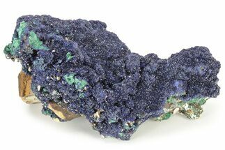 Sparkling Azurite Crystals on Fibrous Malachite - China #236686