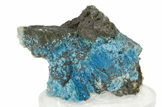 Vibrant Blue Cyanotrichite with Cubic Fluorite - China #238833