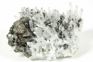 Pyrite and Sphalerite on Quartz Crystals- Peru #238940