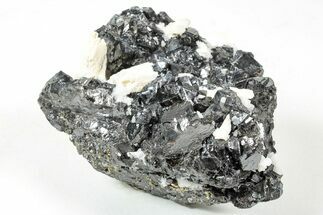 Fluorescent Calcite and Quartz on Sphalerite (Marmatite) - Peru #238941