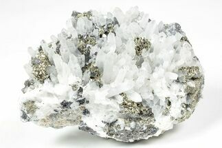 Quartz Crystals With Shiny Pyrite - Peru #238946