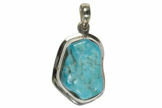 Kingman Turquoise Pendant (Necklace) - Sterling Silver #228510