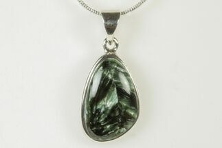 Polished Seraphinite Pendant (Necklace) - Sterling Silver #240328