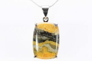 Bumblebee Jasper Pendant (Necklace) - Sterling Silver #240244