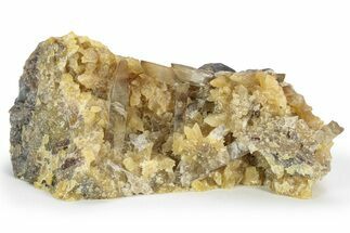 Honey Colored Barite Crystals on Fluorescent Calcite - Elk Creek #240835