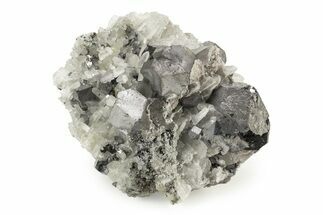 Lustrous Galena Crystals on Quartz Crystals - Peru #238971
