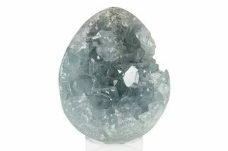 Crystal Filled Celestine (Celestite) Egg Geode - Madagascar #241868