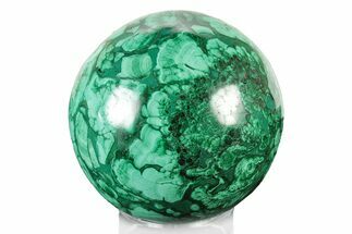 Flowery, Polished Malachite Sphere - DR Congo #241959